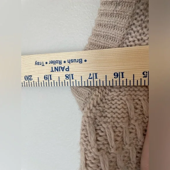 ANN TAYLOR Chunky Tan Fur Shoulder Long Oversized Sweater Vest Size XXS - Picture 11 of 12